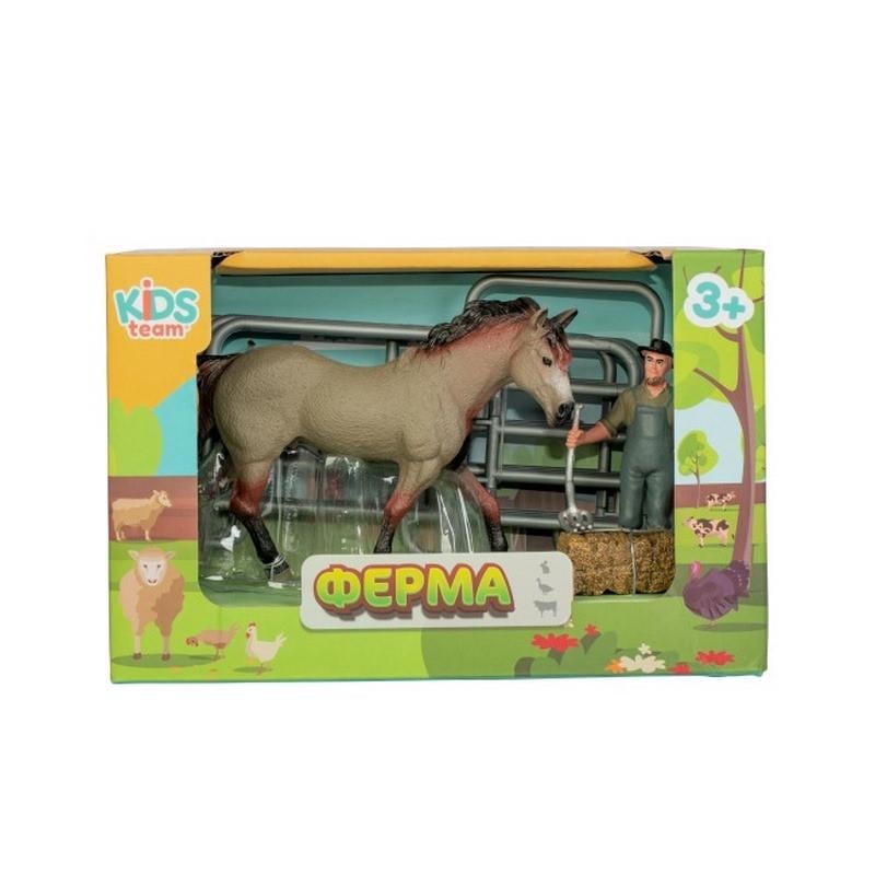 Детский игрушечный набор Ферма Kids Team лошадь с забором (IG-173-N-520)