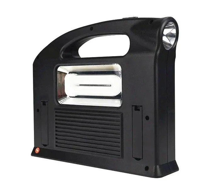 LED-фонарь-повербанк с солнечной панелью и двумя лампочками Черный (MX-00008261)