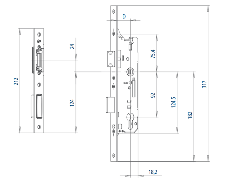Замок Multisafe FUHR 803 92/35 мм для металопластикових дверей без засувки (ACM3352B14SY) - фото 3 Замок Multisafe FUHR 803 92/35 мм для металопластикових дверей без засувки (ACM3352B14SY) - фото 3