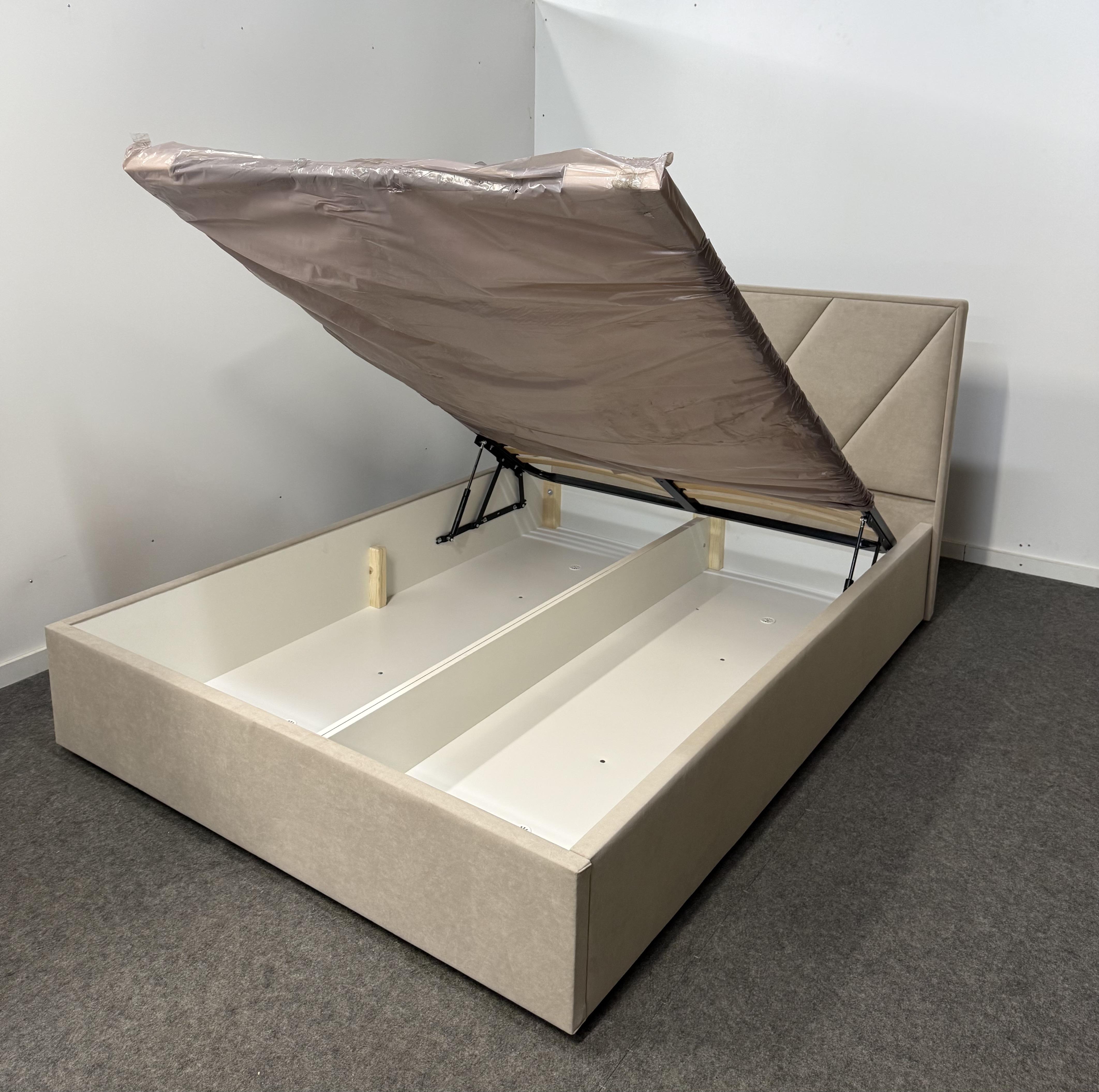 Кровать с подъемным механизмом ADS Mebli Сигма 120х200 см велюр Allure Бежевый (30746110) - фото 2 Кровать с подъемным механизмом ADS Mebli Сигма 120х200 см велюр Allure Бежевый (30746110) - фото 2