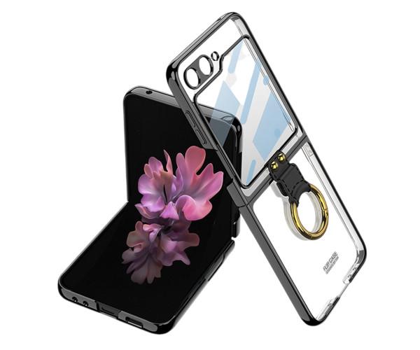 Чехол накладка GKK Glass Ring для Samsung Galaxy Flip6/Flip7 FE Черный Чехол накладка GKK Glass Ring для Samsung Galaxy Flip6/Flip7 FE Черный