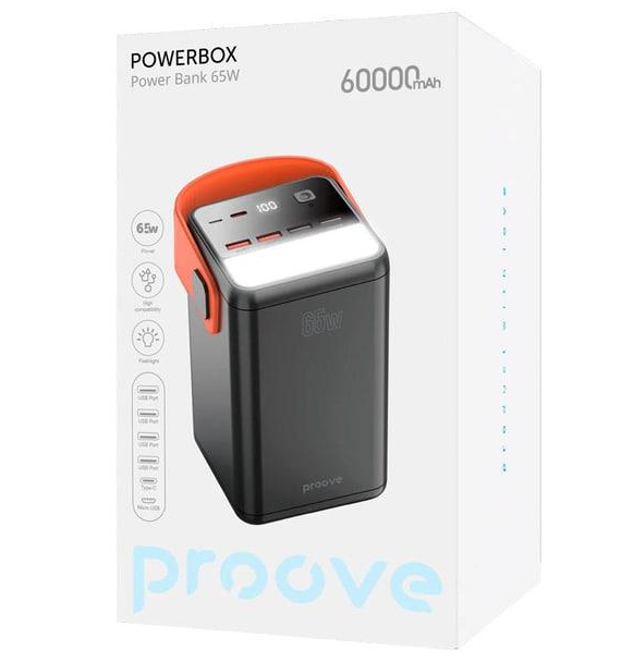 Повербанк для ноутбука Proove Powerbox 60000 mAh 65W 5 A зі швидкою зарядкою Black (000406) - фото 10