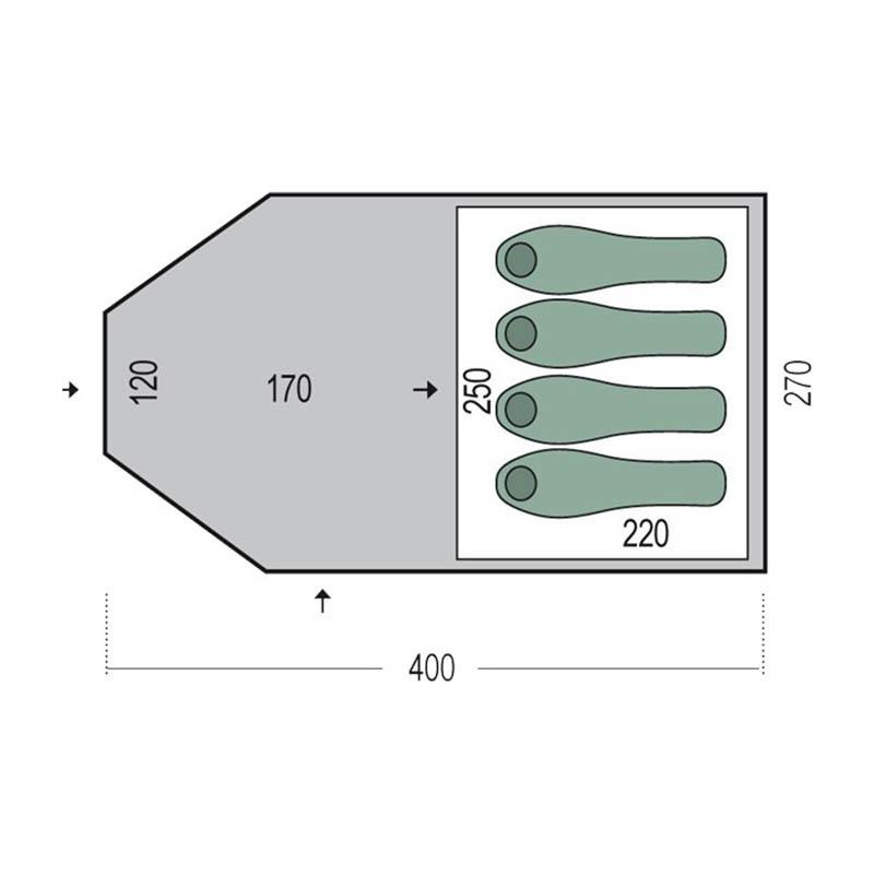 Палатка четырехместная Pinguin Campus 4 Green (PNG 125.4-Green) - фото 2