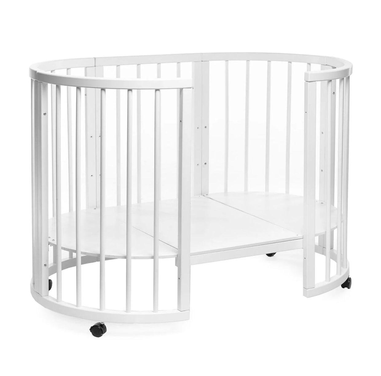 Детская овальная кроватка OBRIY из бука с маятниковым механизмом (28119076) - фото 5