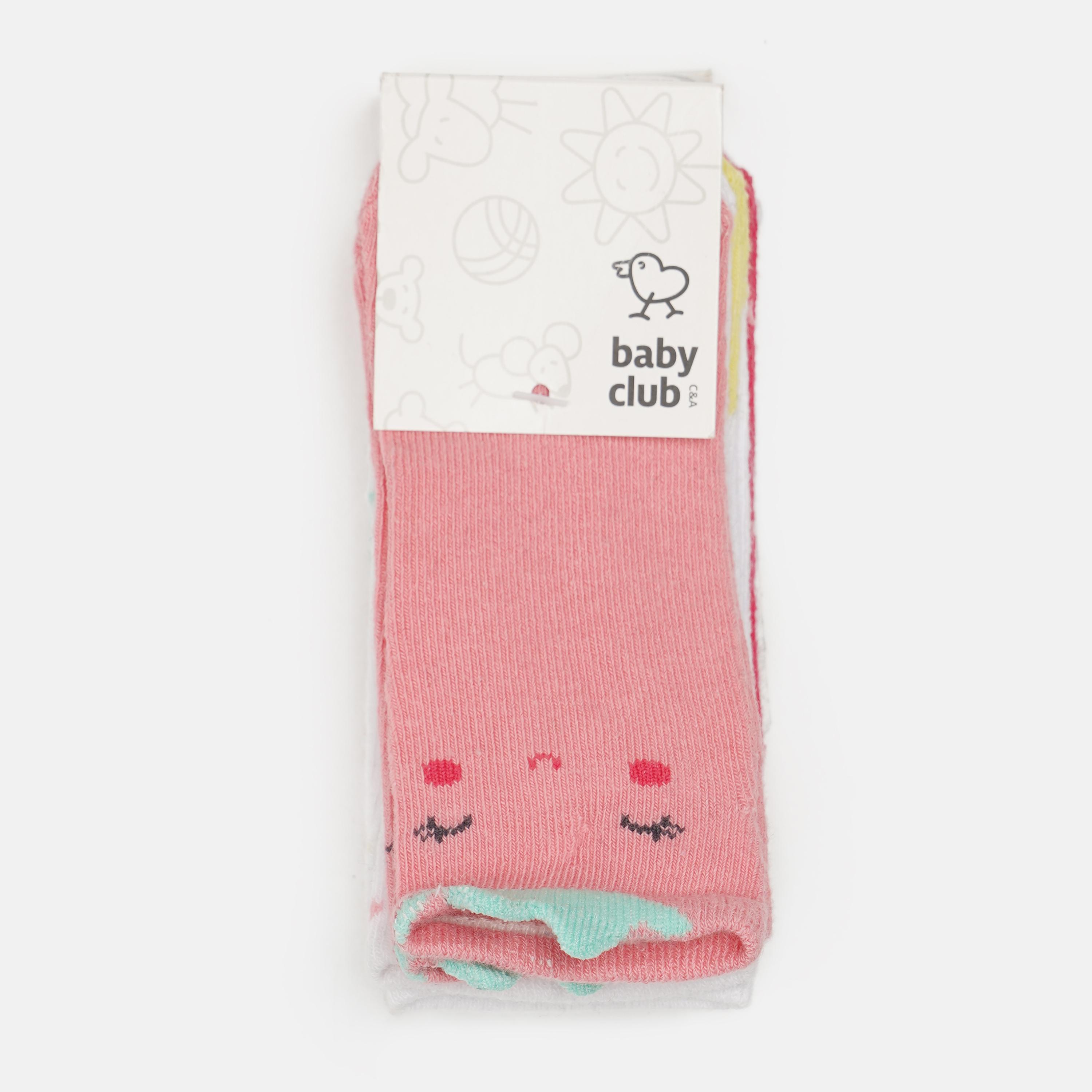 Шкарпетки C&A 5 пар р. 18-20 Рожевий/Білий (3181279892604)