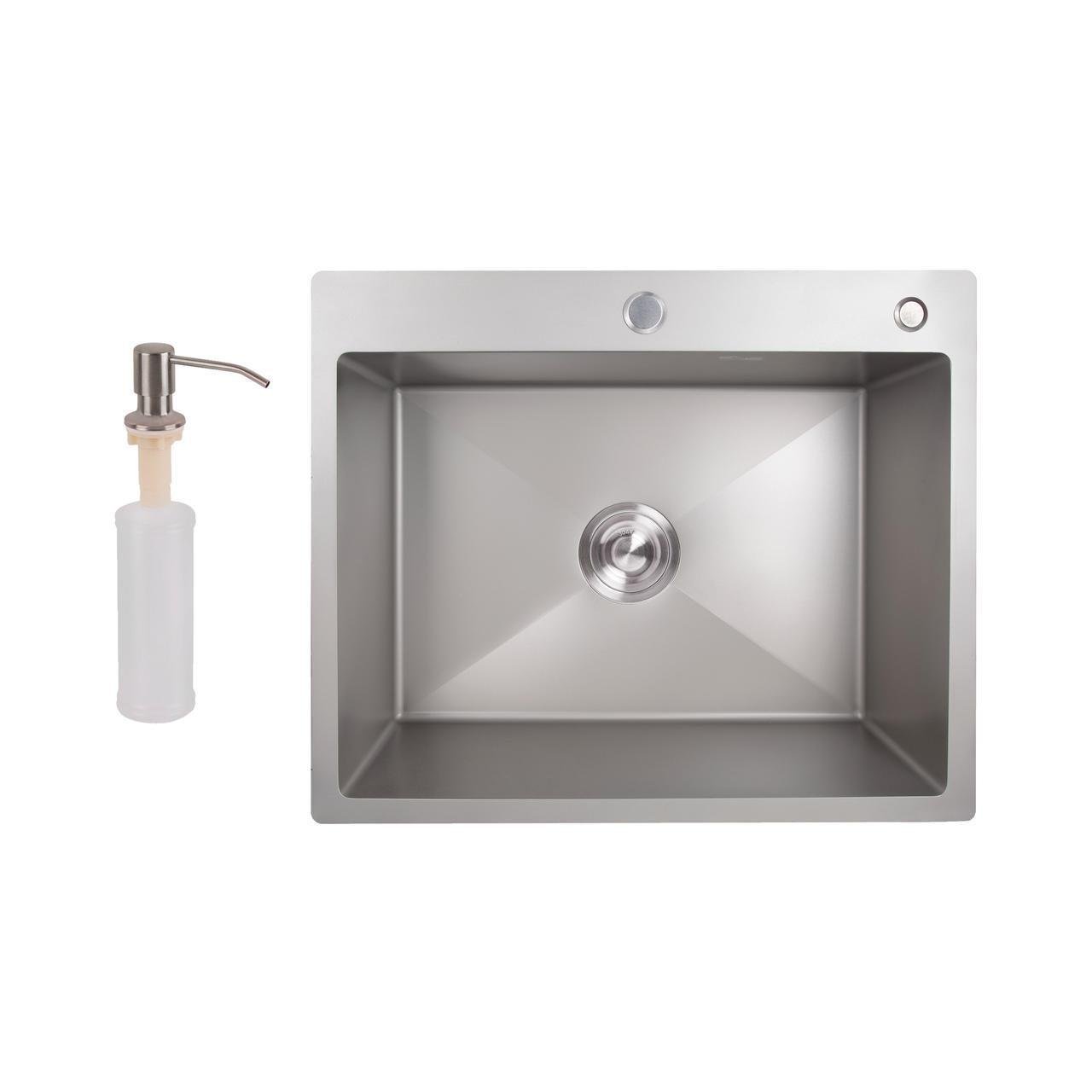 Мийка для кухні інтегрована Lidz Handmade H6050G LDH6050GPVD43622 PVD 3,0/1,0 мм Brushed Grey Мийка для кухні інтегрована Lidz Handmade H6050G LDH6050GPVD43622 PVD 3,0/1,0 мм Brushed Grey