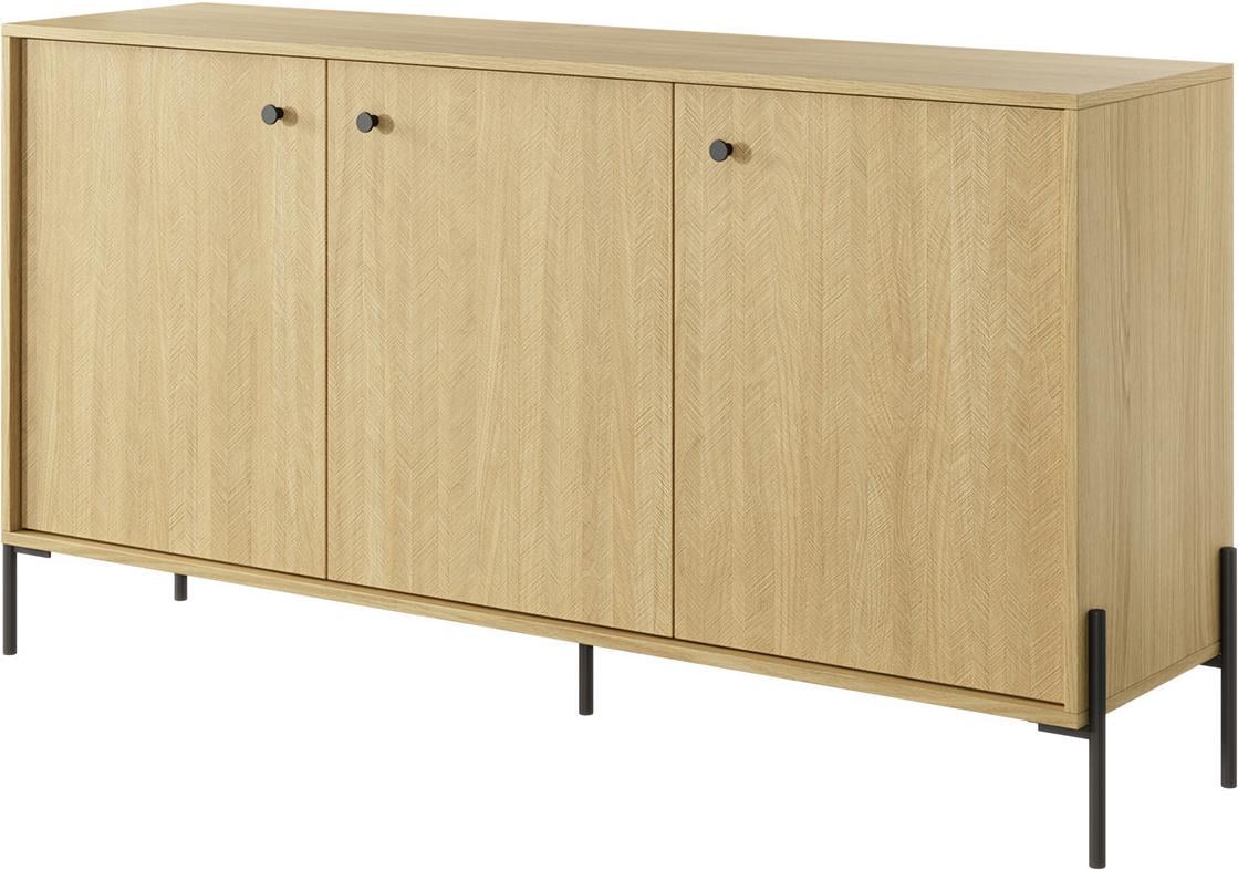 Буфет трехдверный Moss Ash matt black legs 157 см