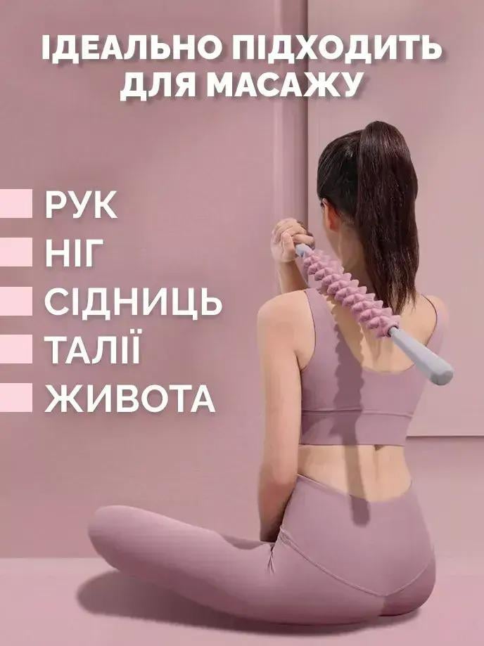 Качалка-масажер антицелюлітний для тіла AND 5285 роликовий Рожевий (62131) - фото 3