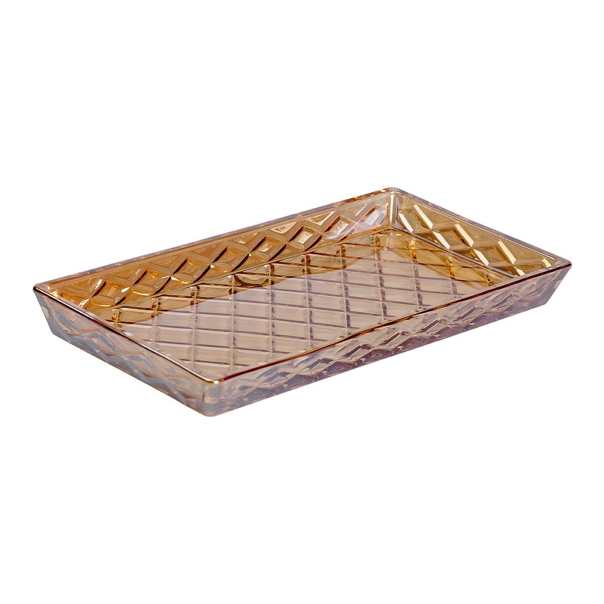 Блюдо для закусок стеклянное квадратное 27,5x13,5x2,5 см (6001)