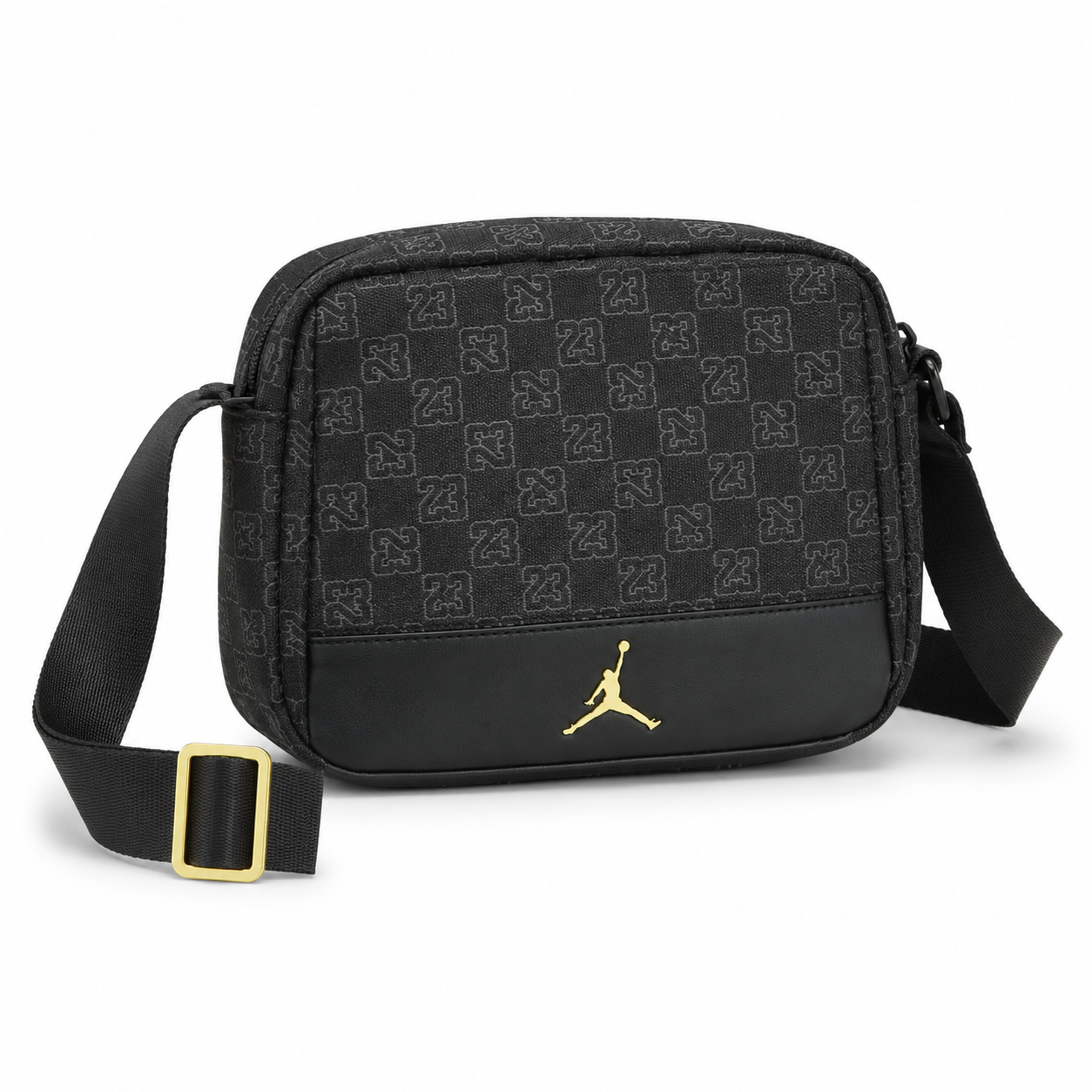 Сумка мужская Monogram через плечо из полиэстера с магнитным карманом 24х19х7 см Черный