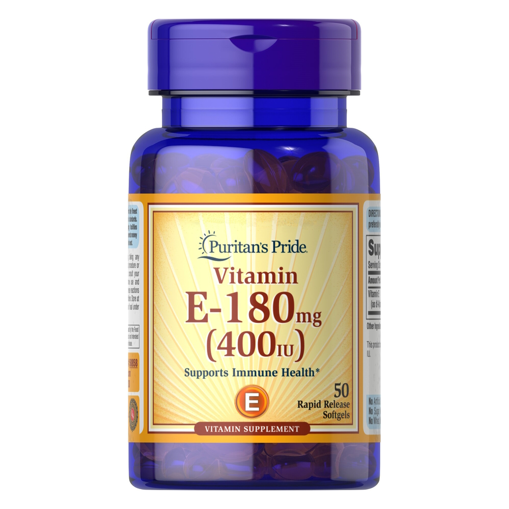 Витамин Puritans Pride Vitamin E 400 МЕ 180 мг 50 софтгелей