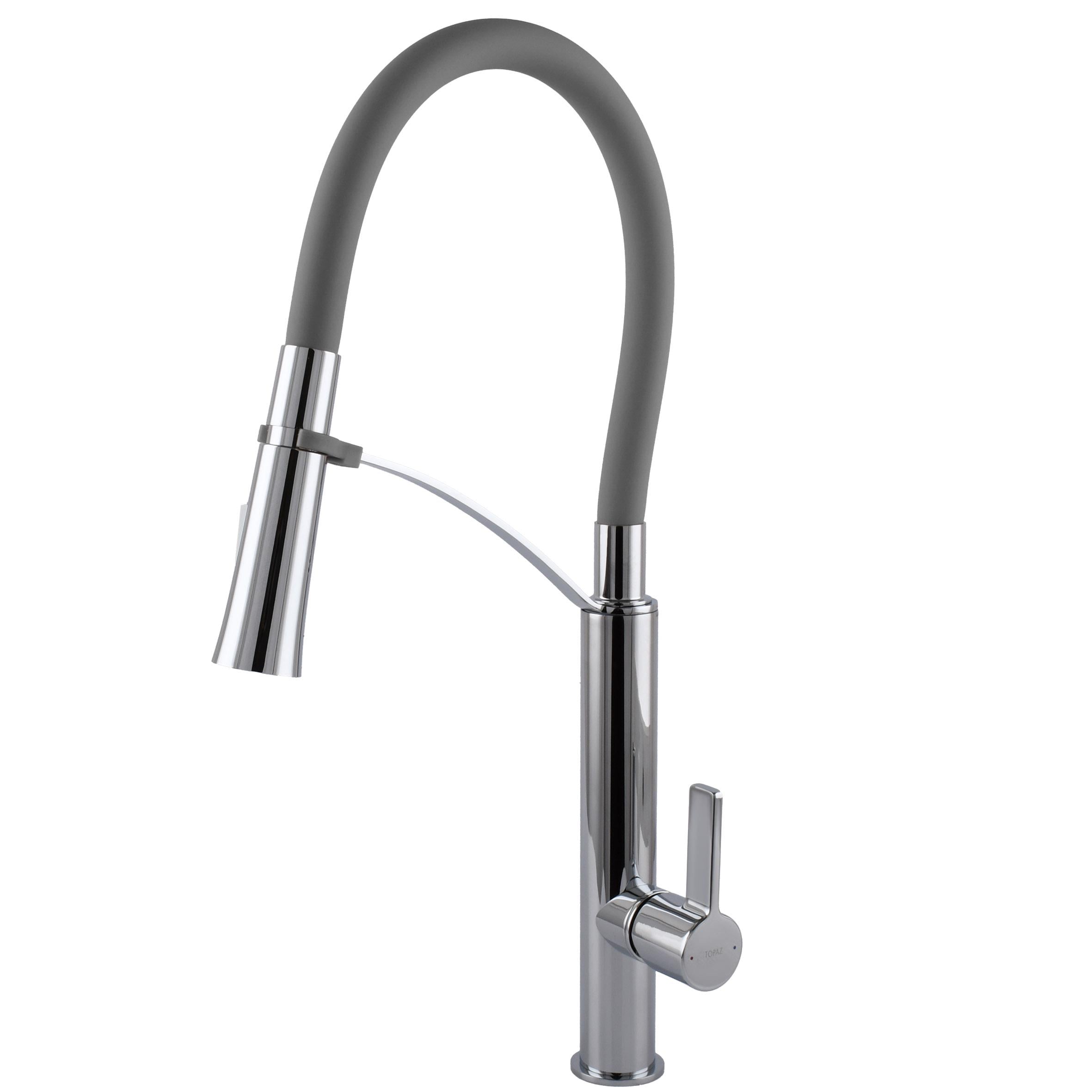Смеситель для кухни TOPAZ MODERNO TMD-8817-H23-GR с гофро-гусям и воронкой душ (000031723) Смеситель для кухни TOPAZ MODERNO TMD-8817-H23-GR с гофро-гусям и воронкой душ (000031723)