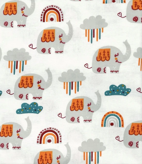 Пеленка фланелевая №54 Слоник с радугой байка 110x90 см (373-19269) - фото 2