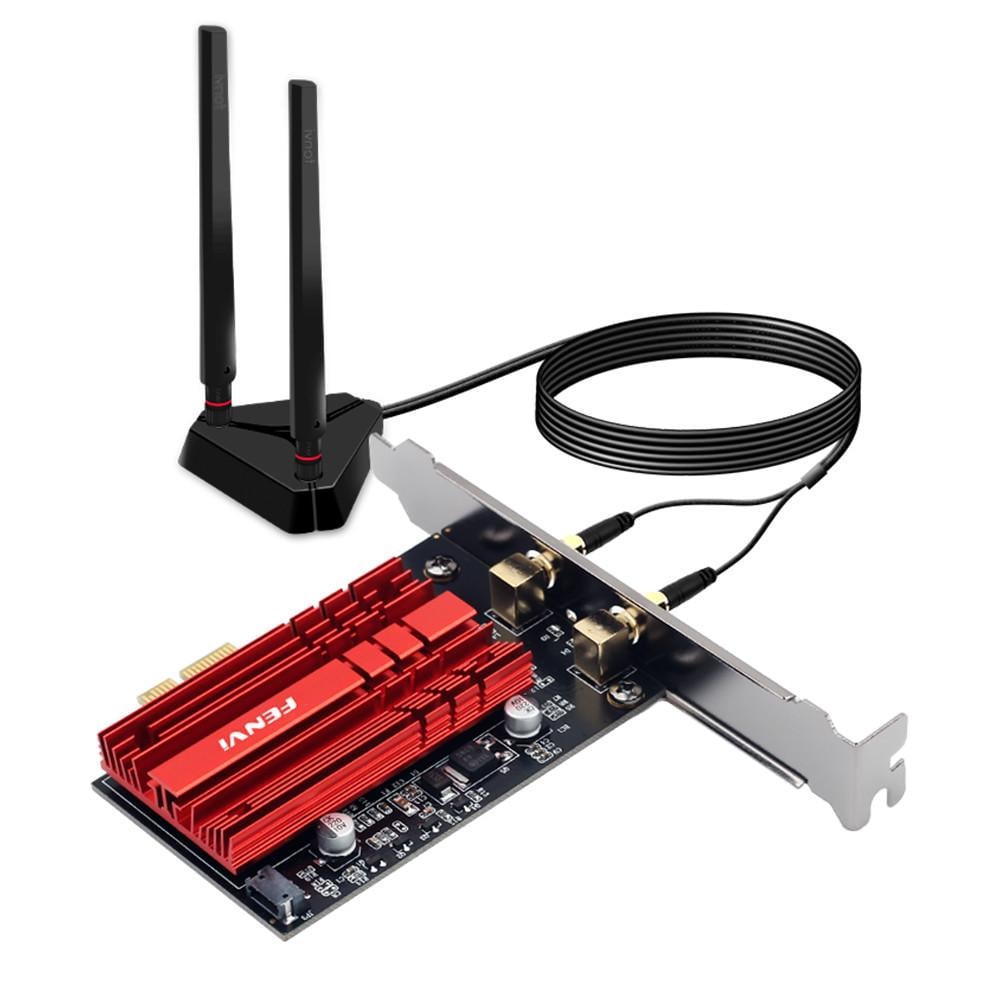 Сетевая карта геймерская трехдиапазонная WiFi+Bluetooth 5.3 PCI-E Fenvi FV-AXE3000PRO 2.4G/5G/6Ghz 5374 Mbps и 2 выносные антенны (18843) Сетевая карта геймерская трехдиапазонная WiFi+Bluetooth 5.3 PCI-E Fenvi FV-AXE3000PRO 2.4G/5G/6Ghz 5374 Mbps и 2 выносные антенны (18843)