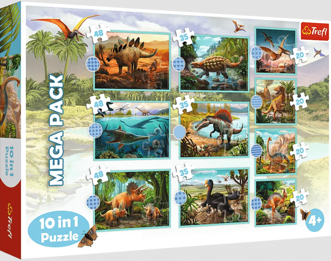 Пазл Trefl 10в1 Знакомьтесь со всеми динозаврами