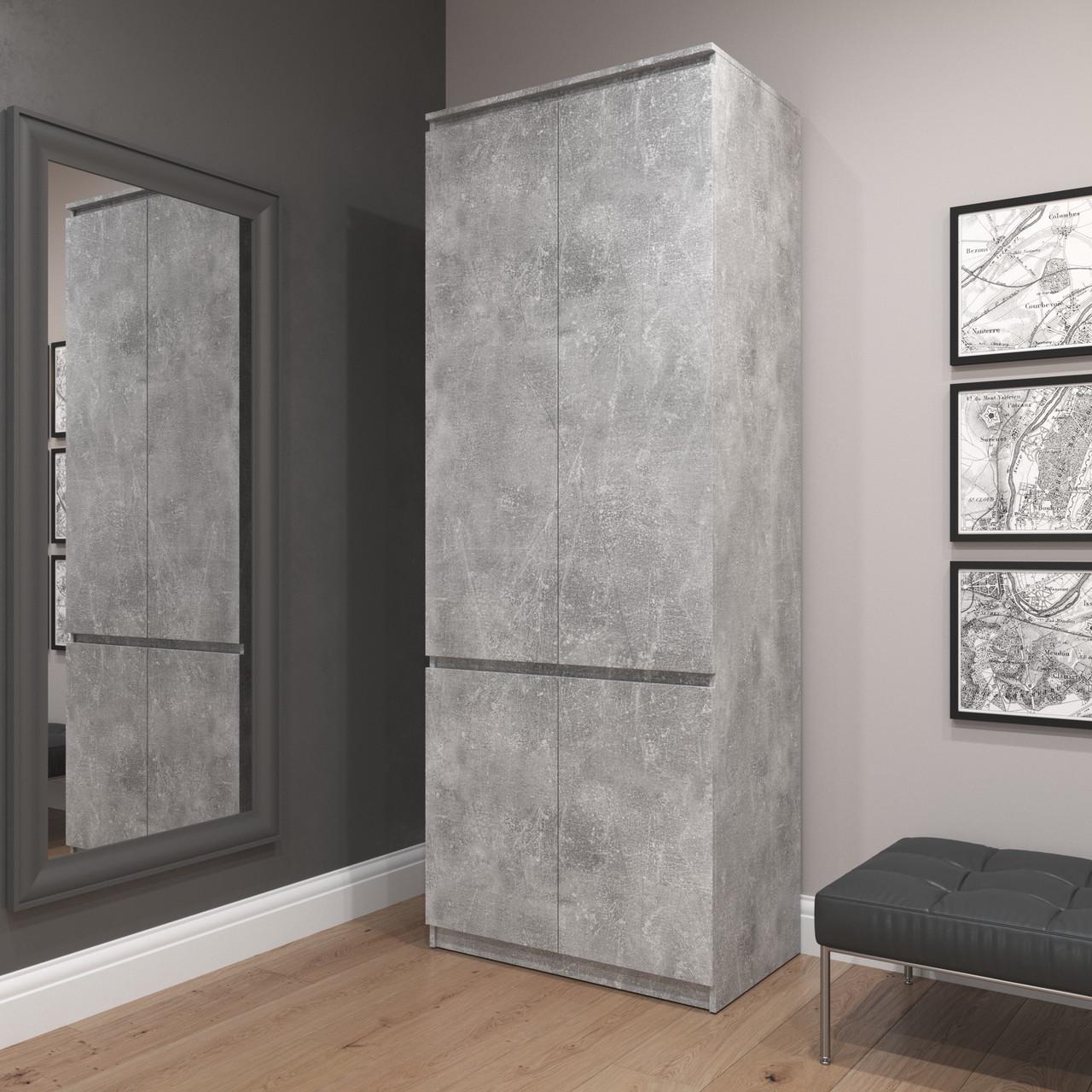 Шафа гардеробна Вайс R-10 802х500х2110 мм Бетон (30822862) - фото 1 Шафа гардеробна Вайс R-10 802х500х2110 мм Бетон (30822862) - фото 1