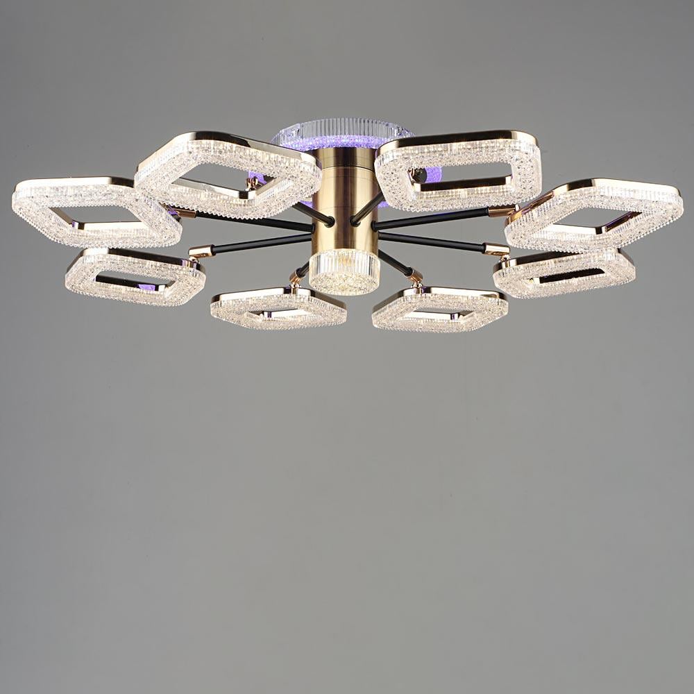 Люстра потолочная LED Lighthouse SRS-19981/8 BK+GD 80W Черный/Золотой (24909618)