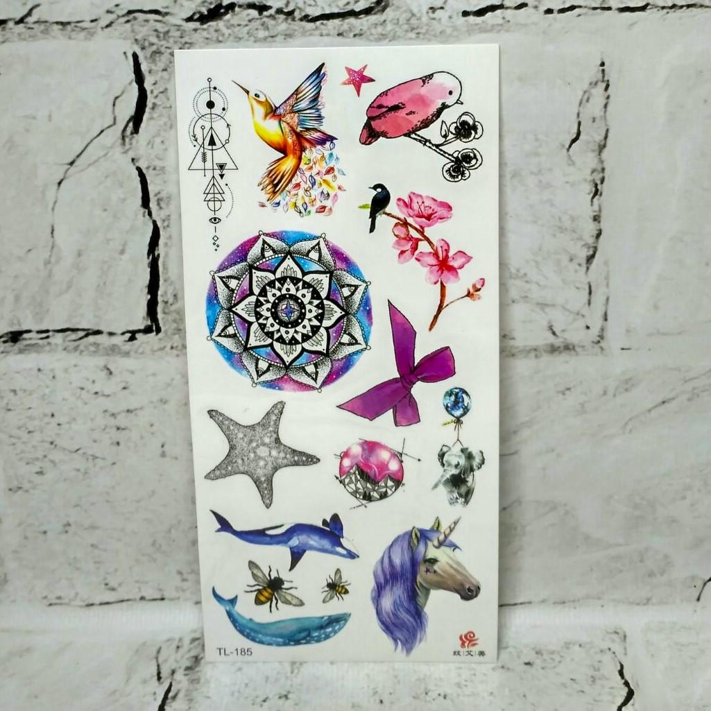 Тату тимчасові Мікс аркуш 9x19 см (TL-185)