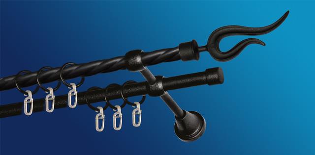 Карниз для штори Plastidea Віола металевий кручений подвійний з гачками D 16/16 мм 180 см Чорний - фото 1 Карниз для штори Plastidea Віола металевий кручений подвійний з гачками D 16/16 мм 180 см Чорний - фото 1