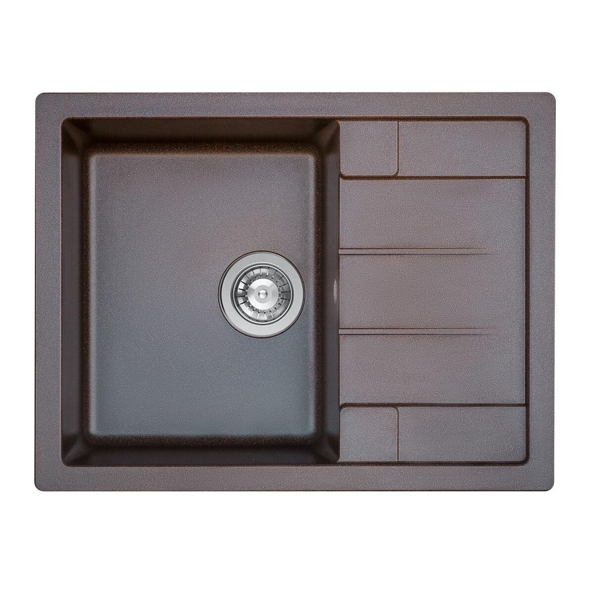 Мойка для кухни гранитная Platinum 6550 LOTOS глянцевая Мокко