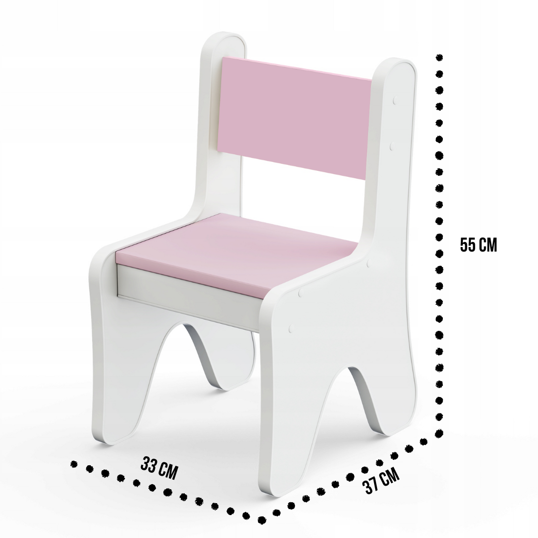 Детский стул для игровой комнаты Tiding Bag 55х37х33 см Белый с розовым - фото 2