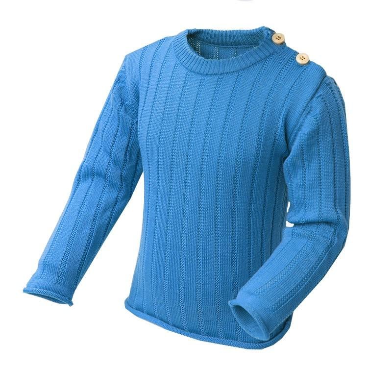 Джемпер из шерсти мериноса София 98-104 см Голубой (112-7-2)