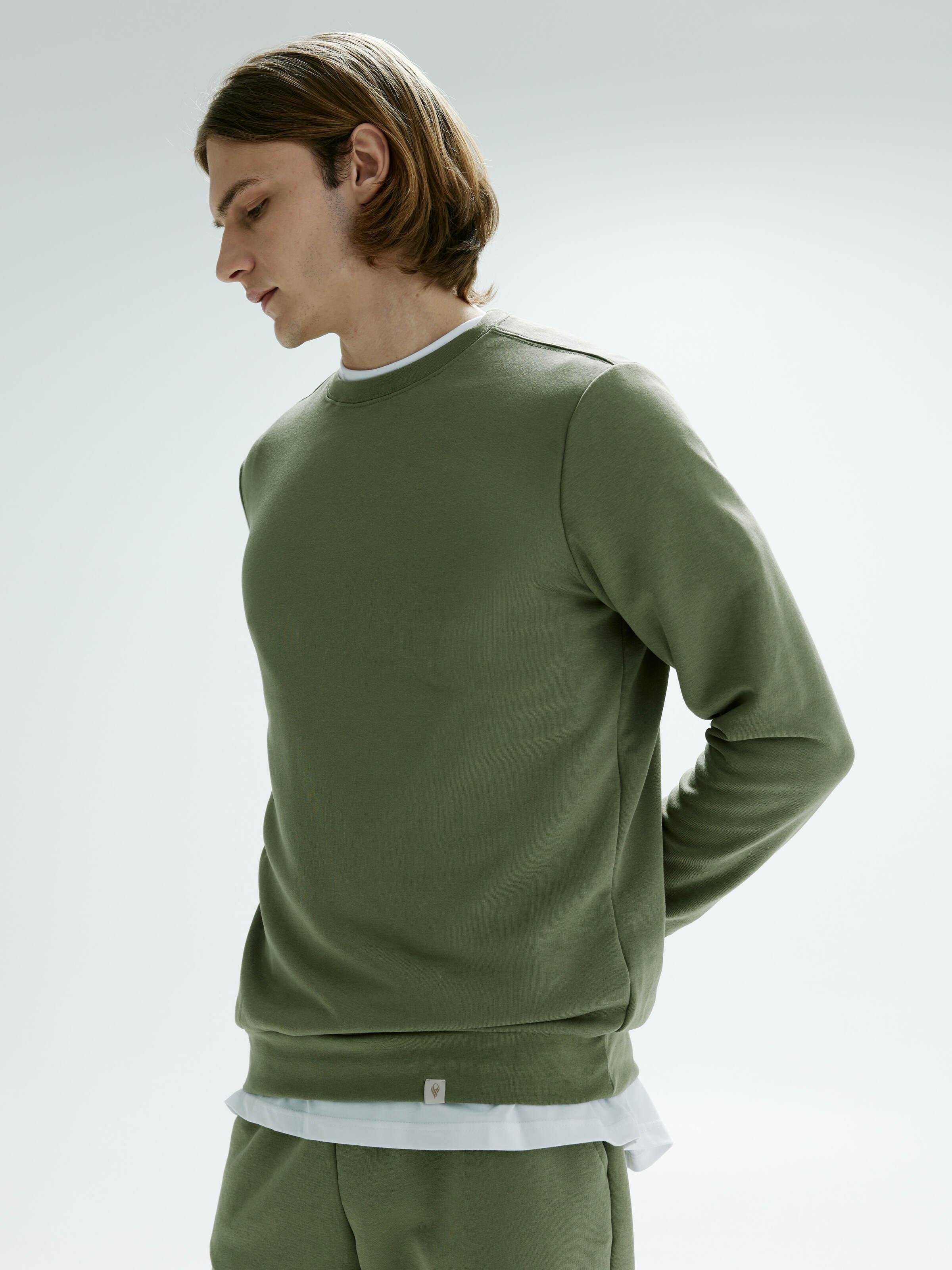 Свитшот мужской с трехнитки ROZA 210542 S Оливковый (4824005692215) - фото 3 Свитшот мужской с трехнитки ROZA 210542 S Оливковый (4824005692215) - фото 3