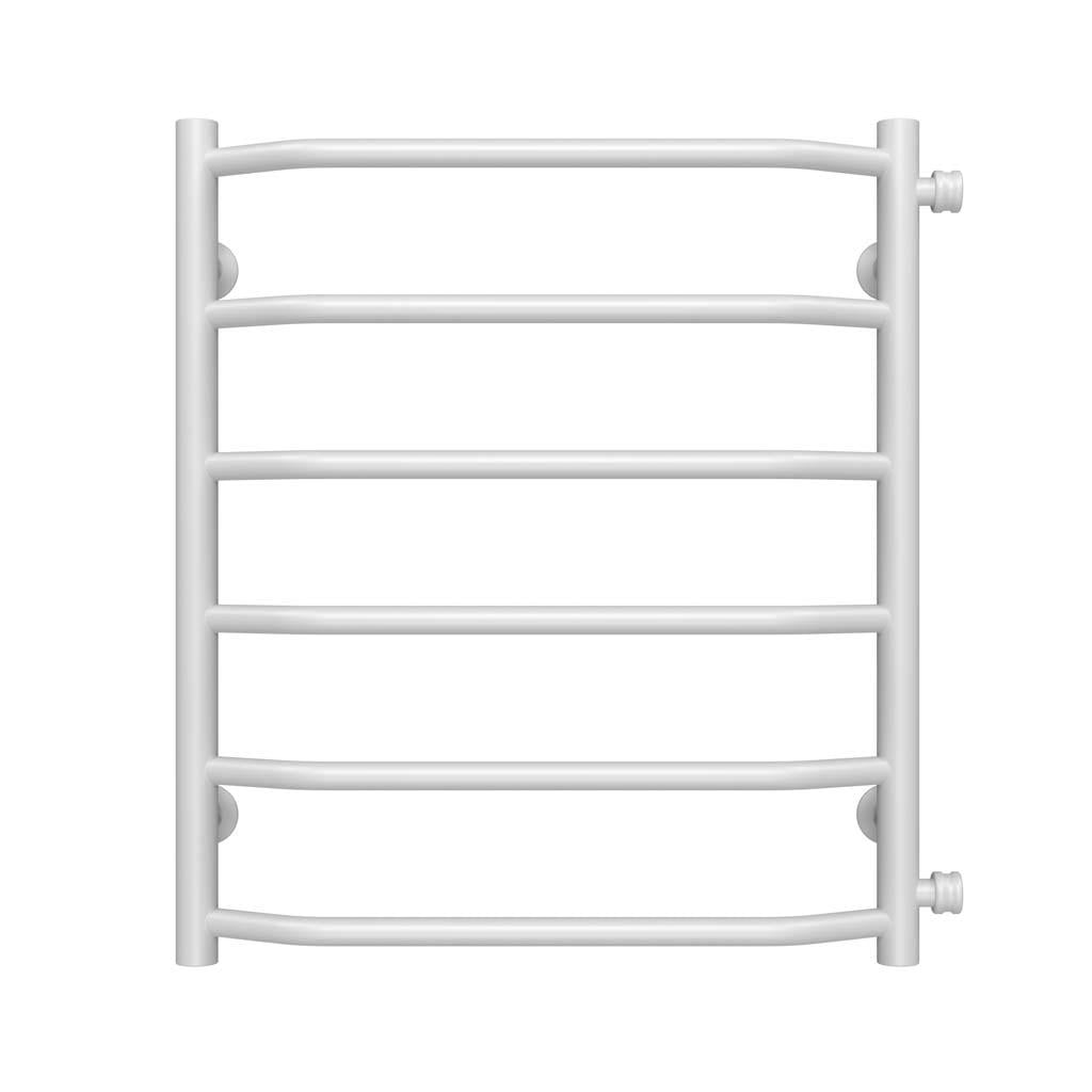 Полотенцесушитель водяной Deffi Трапеция П6 боковое правое подключение нержавеющая сталь 500х600 мм Белый (C.TR.60.50.6.W.C)