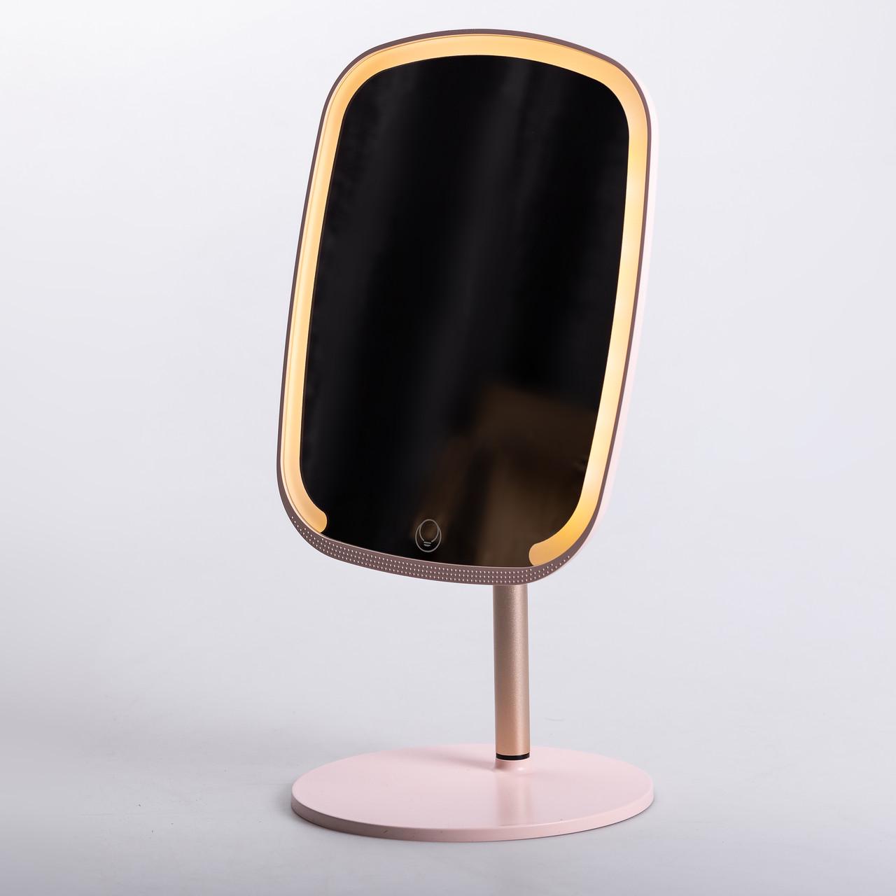 Дзеркало настільне з підсвічуванням для макіяжу на ніжці 23х18 см Рожевий (6884) - фото 6 Дзеркало настільне з підсвічуванням для макіяжу на ніжці 23х18 см Рожевий (6884) - фото 6