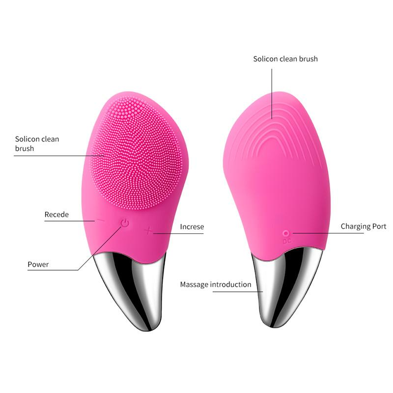 Щітка масажна Silicon Sonic Brush для чищення обличчя Pink (c6e7a9a2) - фото 7