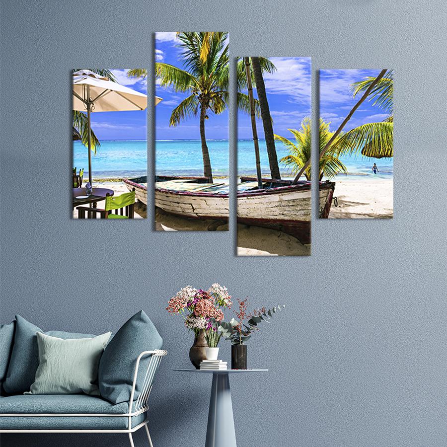 Картина модульная из 4 частей Пляжный бар на острове Маврикий M 89x56 см (433-42)