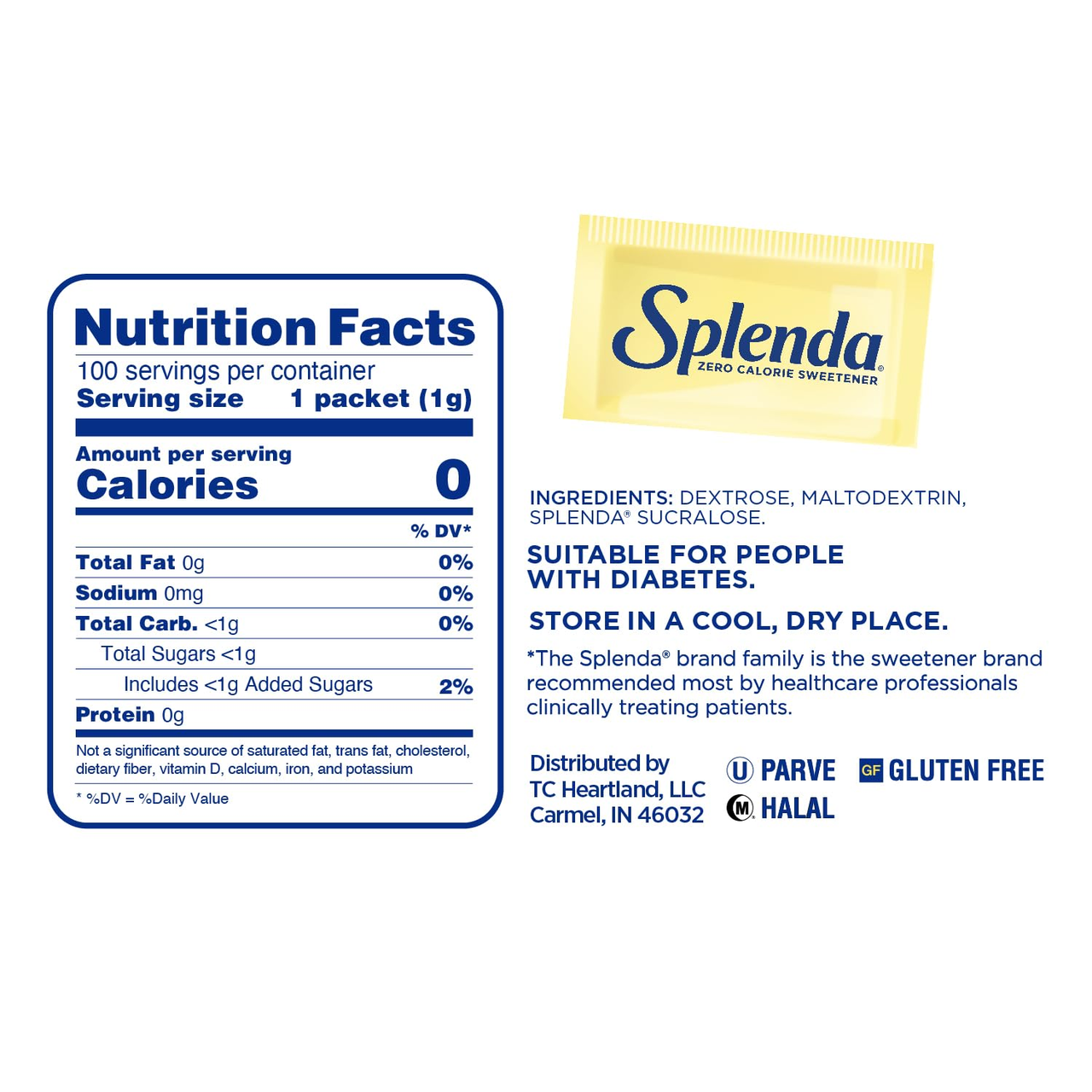 Подсластитель Splenda Stevia Стевия 100 пакетиков - фото 2