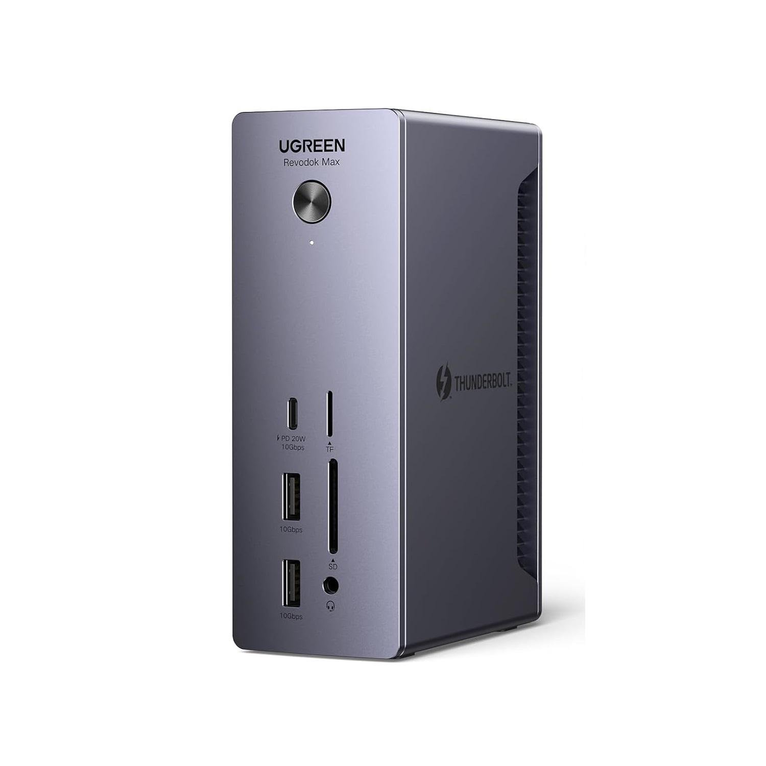 Концентратор UGREEN U710 Revodok Max 213 Thunderbolt 4 док-станція 40 Гбіт/с із двома дисплеями 13в1 Grey (25054)