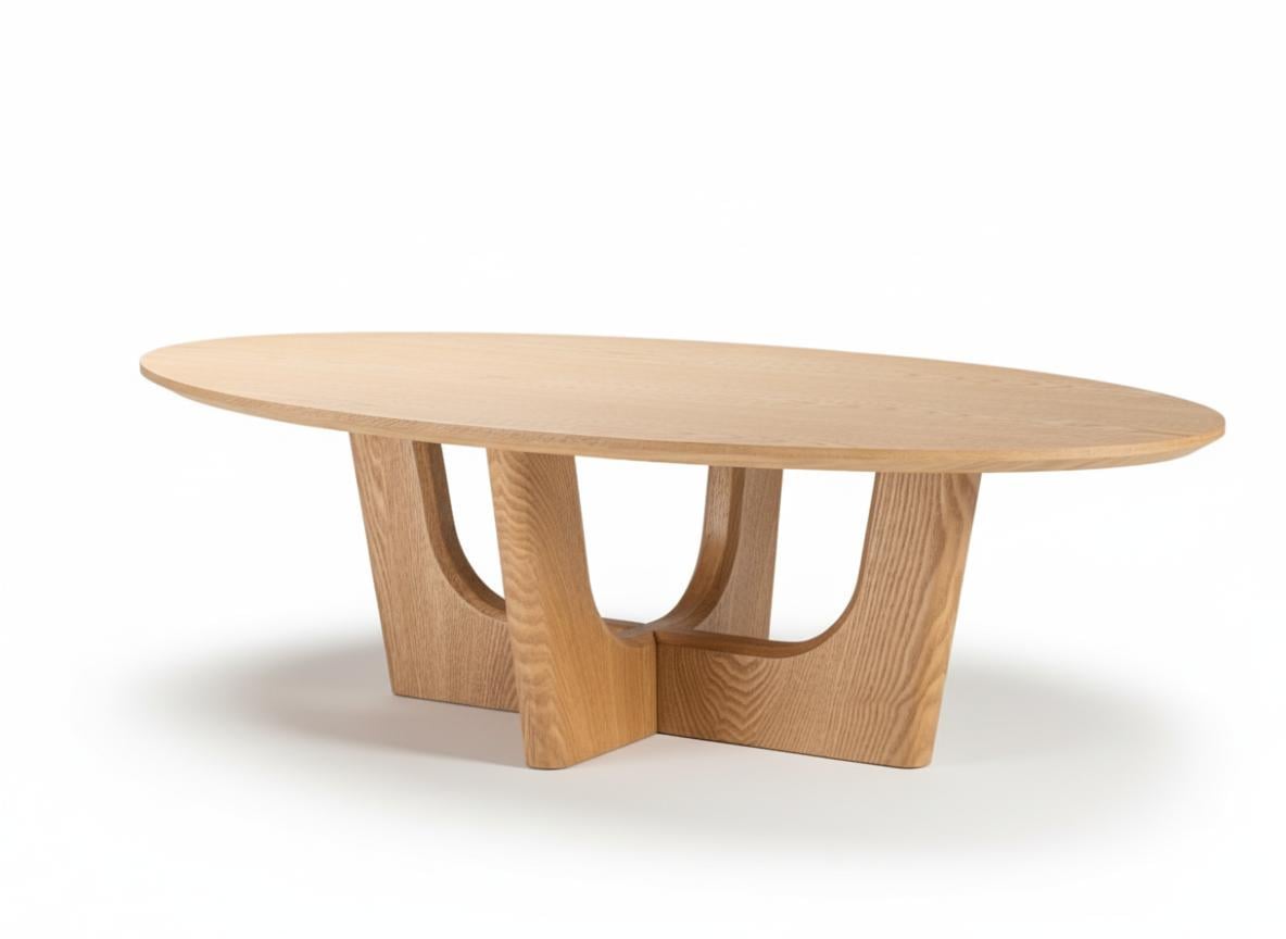 Стол журнальный овальный Vetro Mateo 120х60 см Loft Ясень