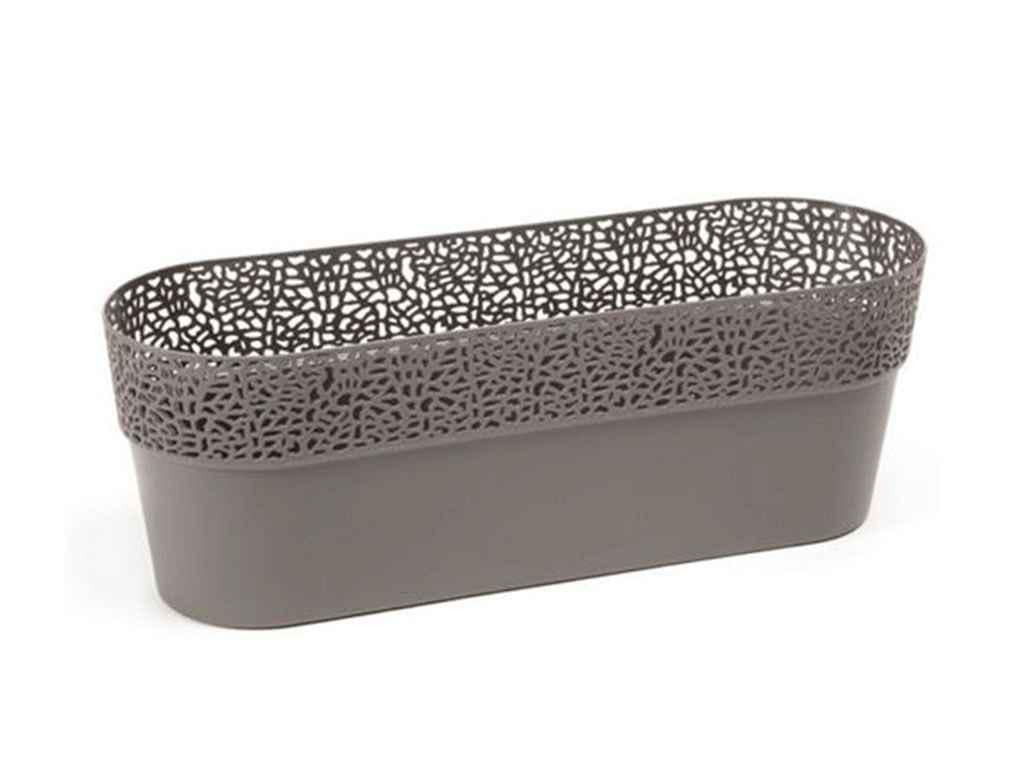 Горшок для цветов балконный Lamela 1,4 л Роса овальный 300 Антрацит (798572) - фото 1