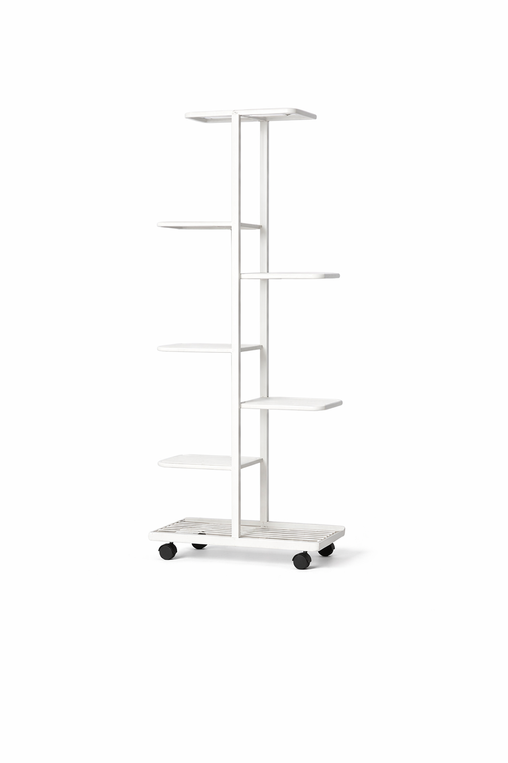 Підставка для квітів та рослин на 6 полиць з коліщатками Білий (CVT6P)
