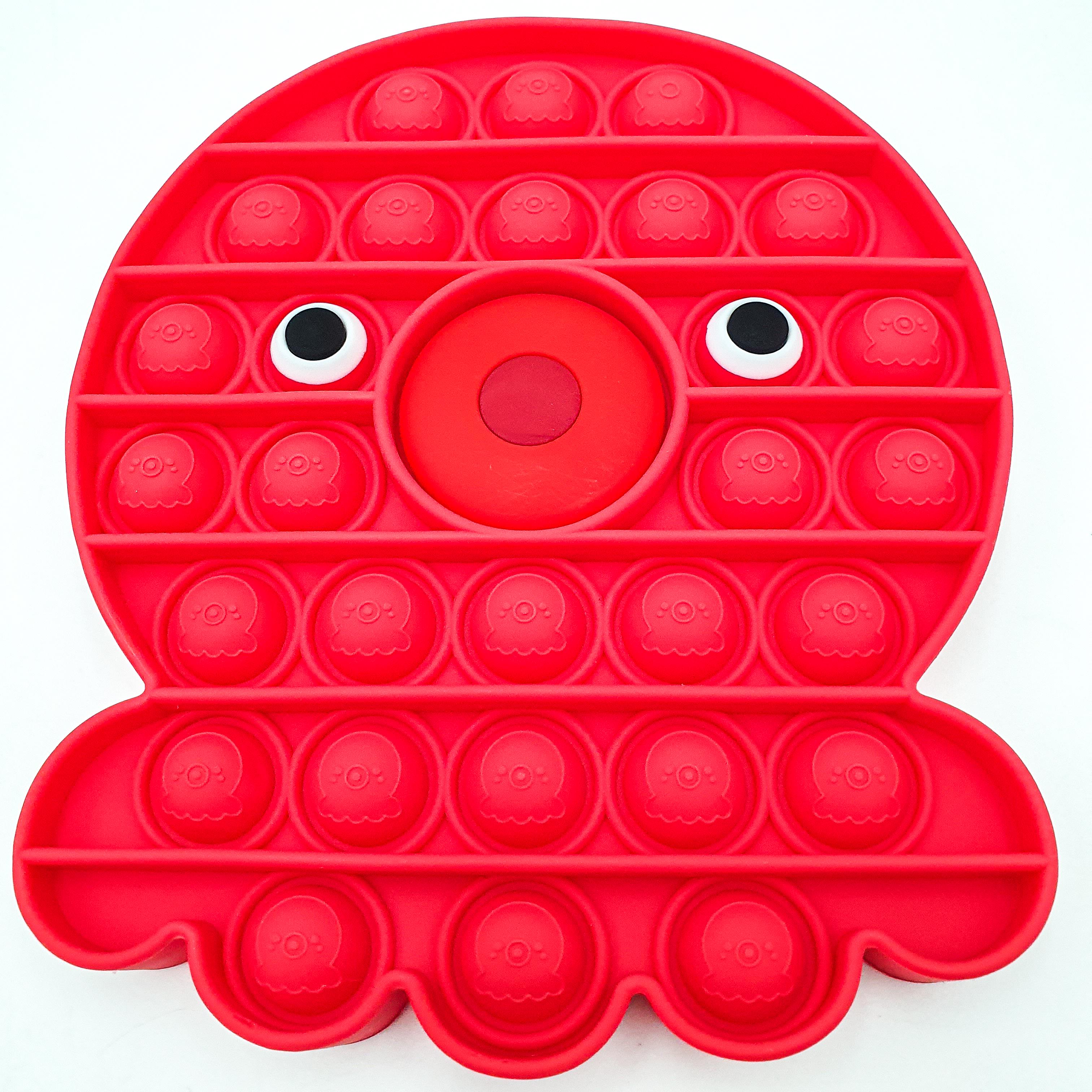 Сенсорная игрушка антистресс силиконовая бесконечная пупырка поп ит плотный UKC Pop It Fidget осьминог красный