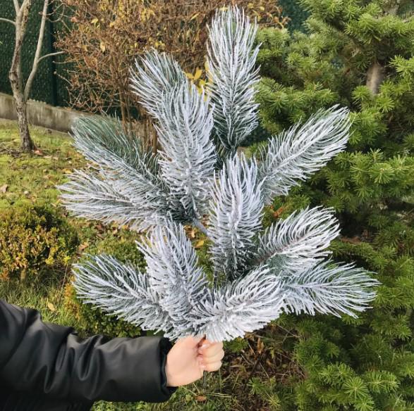 Гілочка новорічна засніжена лита 60 см (804/60/GS) - фото 4 Гілочка новорічна засніжена лита 60 см (804/60/GS) - фото 4