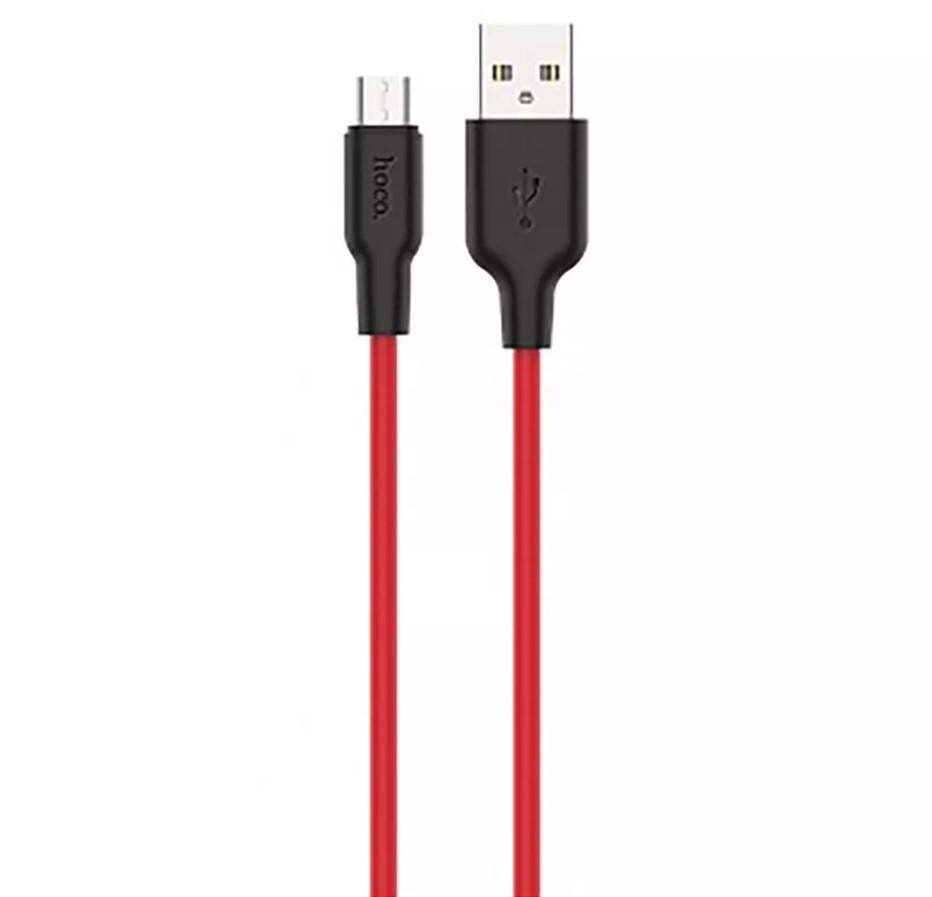 Кабель USB Hoco X21 Silicone Micro 2 м Black/red - фото 2 Кабель USB Hoco X21 Silicone Micro 2 м Black/red - фото 2