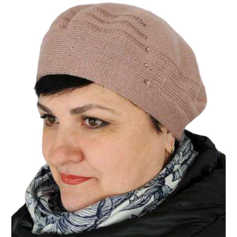 Берет жіночий Lirus Лінія подвійний напіввовняний Пудровий (119081)