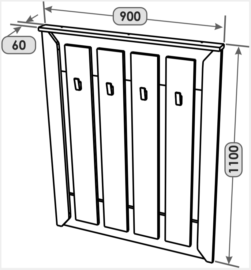 Вешалка настенная Everest Нордик 900х1100х60 мм Дуб крафт золотой/Графит (11157) - фото 2 Вешалка настенная Everest Нордик 900х1100х60 мм Дуб крафт золотой/Графит (11157) - фото 2