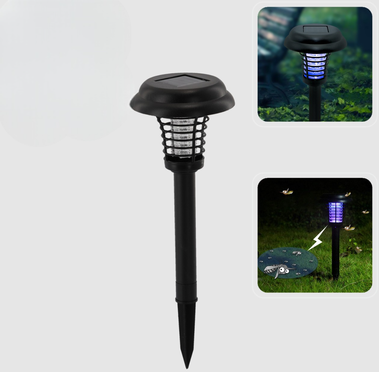 Фонарь солнечный садовый Garden Line SOL6117 для освещения и уничтожения насекомых 13,8x13,8x42 см (24723164) - фото 3 Фонарь солнечный садовый Garden Line SOL6117 для освещения и уничтожения насекомых 13,8x13,8x42 см (24723164) - фото 3