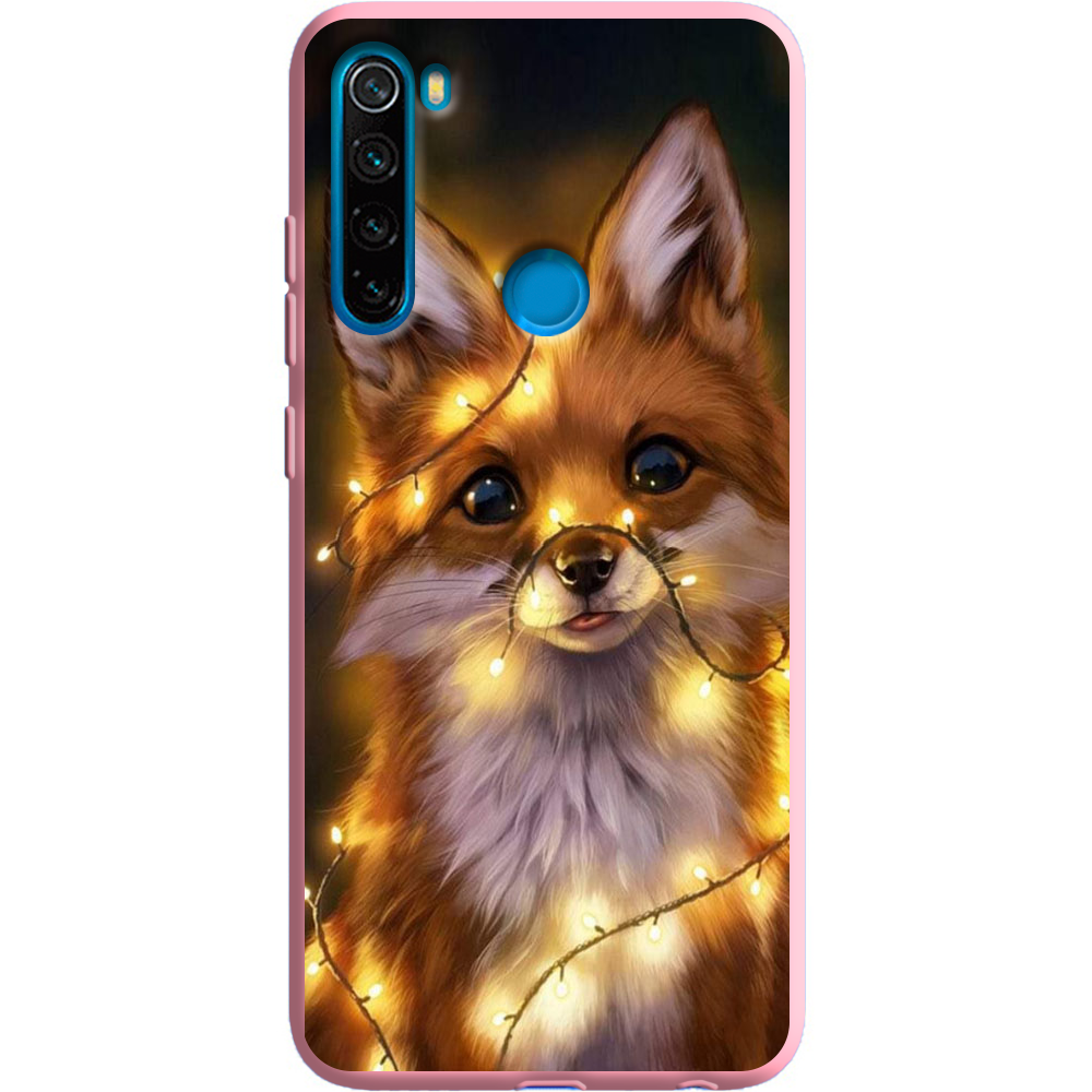 Чехол Boxface Xiaomi Redmi Note 8 Рождественская лиса Розовый силикон (38214-up2399-38684)