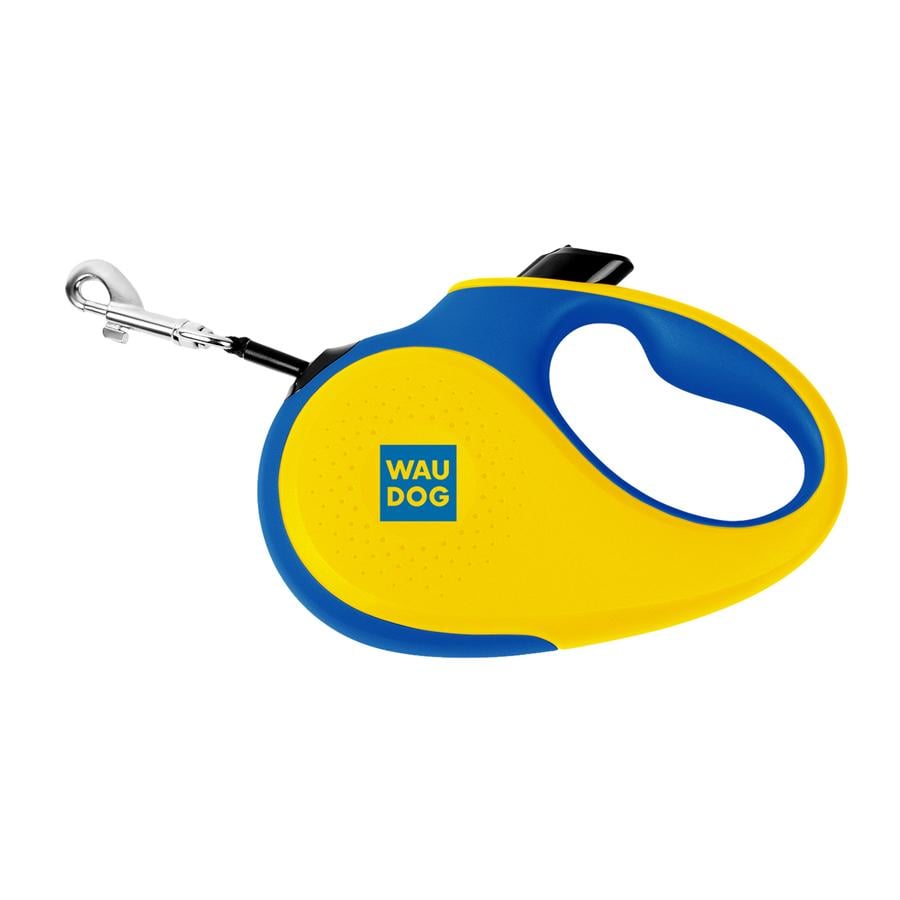 Поводок-рулетка для очень маленьких собак WAUDOG R-leash Colors of freedom XS до 12 кг 3 м со светоотражающей лентой Желто-синий (48521)