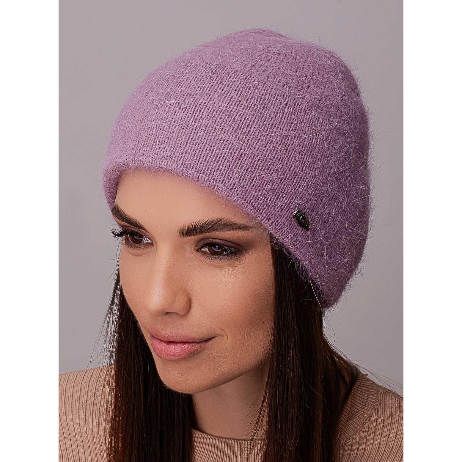 Шапка женская ангоровая Leks СКАРЛЕТ одинарная с отворотом мелкого вязания one size Лиловый (205565) - фото 1 Шапка женская ангоровая Leks СКАРЛЕТ одинарная с отворотом мелкого вязания one size Лиловый (205565) - фото 1