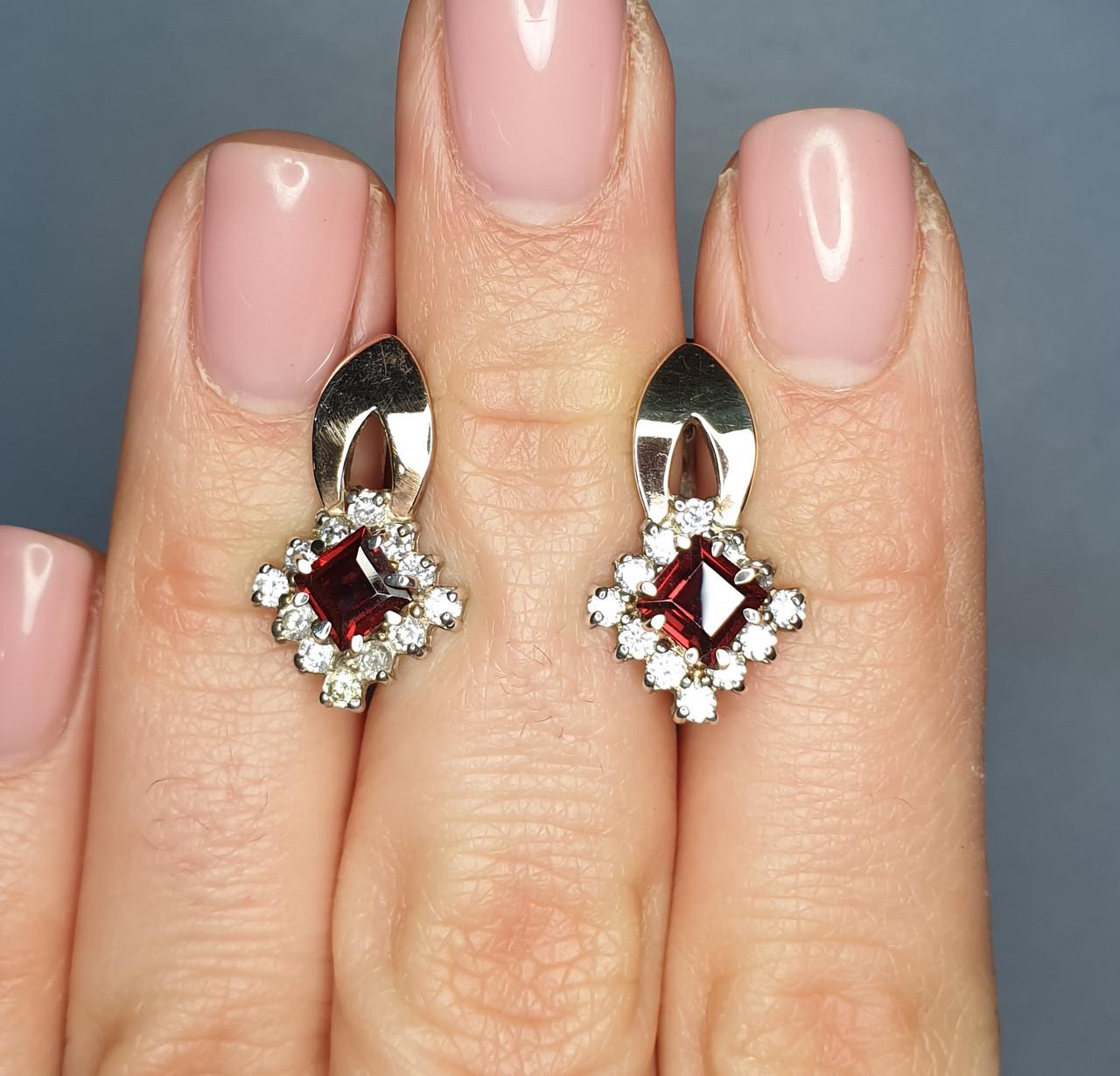 Серьги серебряные с гранатом 5,21 г (1357777448)