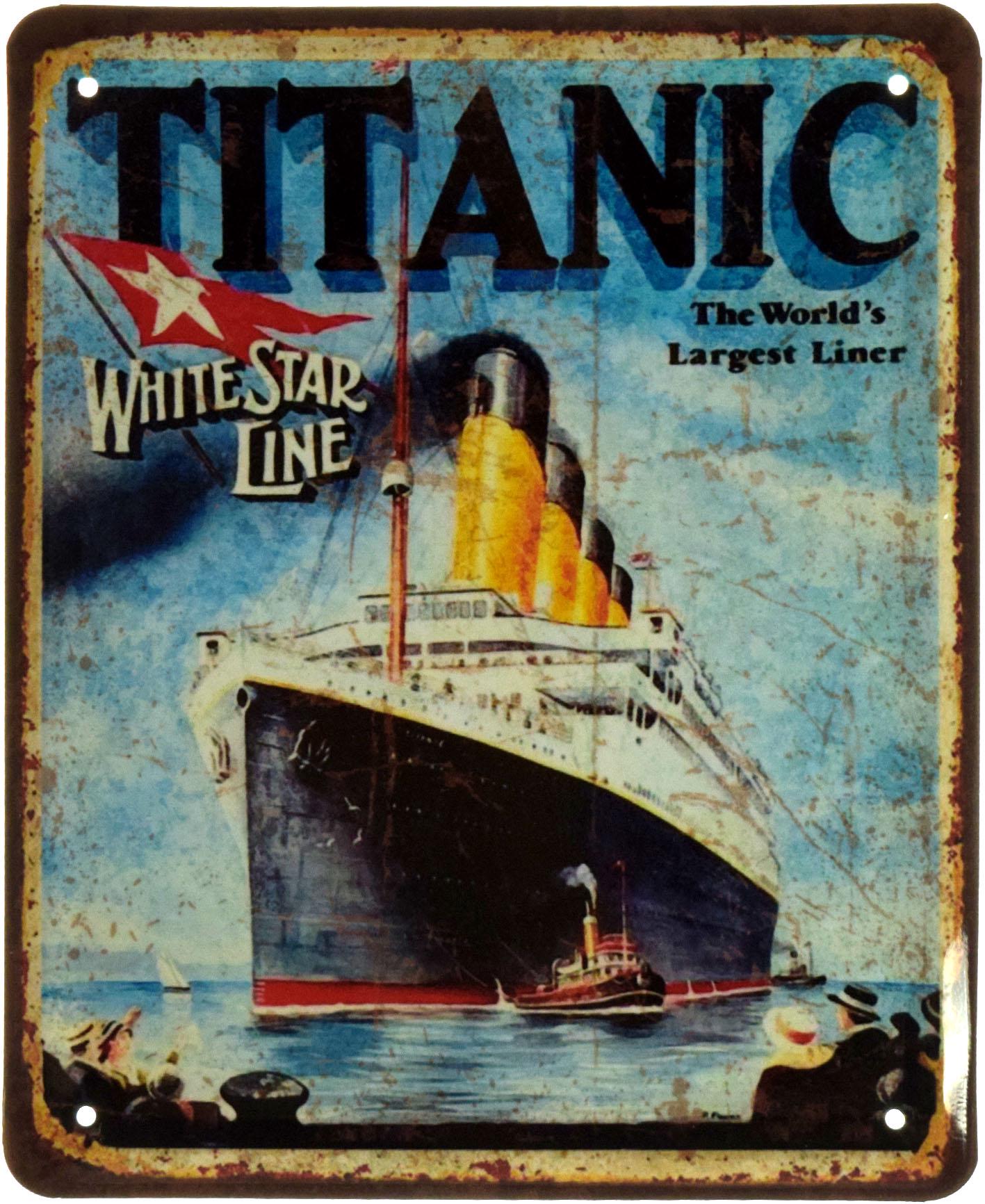 Табличка металлическая Титаник Корабль Мечты/Titanic The Ship Of Dreams 18x22 см