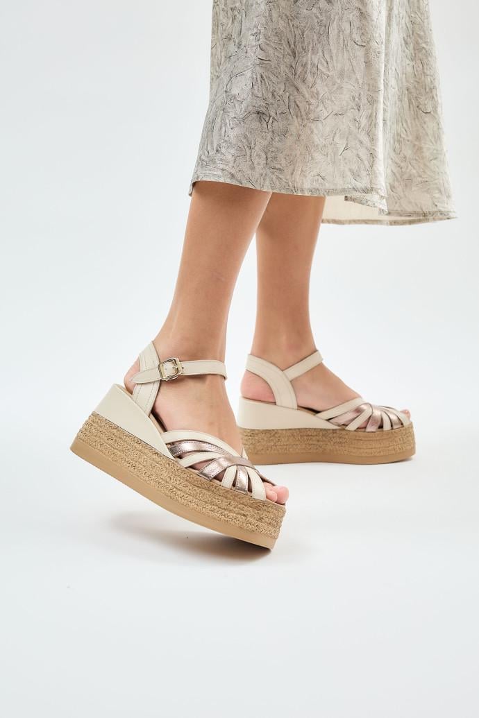 Босоножки женские LONZA кожаные р. 40 Бежевый (199878)