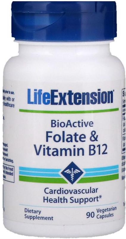 Фолиевая кислота и В12 Life Extension BioActive Folate & Vitamin B12 90 veggie caps