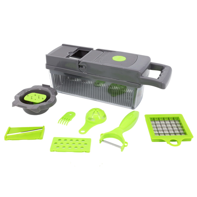 Овочерізка VEGGIE SLICER 14в1 з контейнером/лезами/овочечисткою (ML-05256)